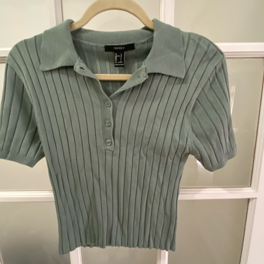 NWT Forever 21 Crop Polo Sweater